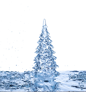 Christmas tree made of water