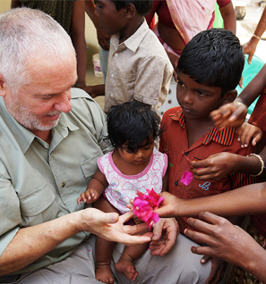 Set Free founder with Indian children