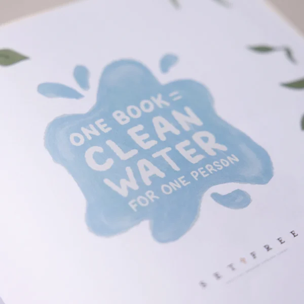 Close up of Water for Wella book interior