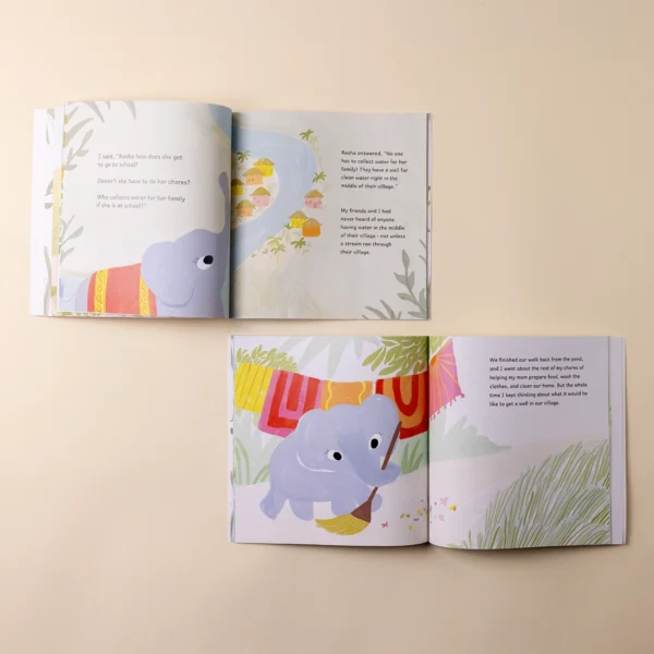 Open spread of Water for Wella children's book